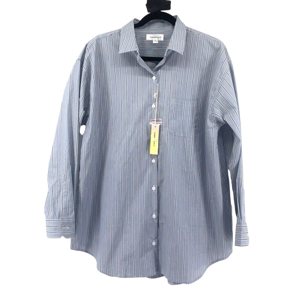 summersalt Navy & White stripe Button-Down shirt